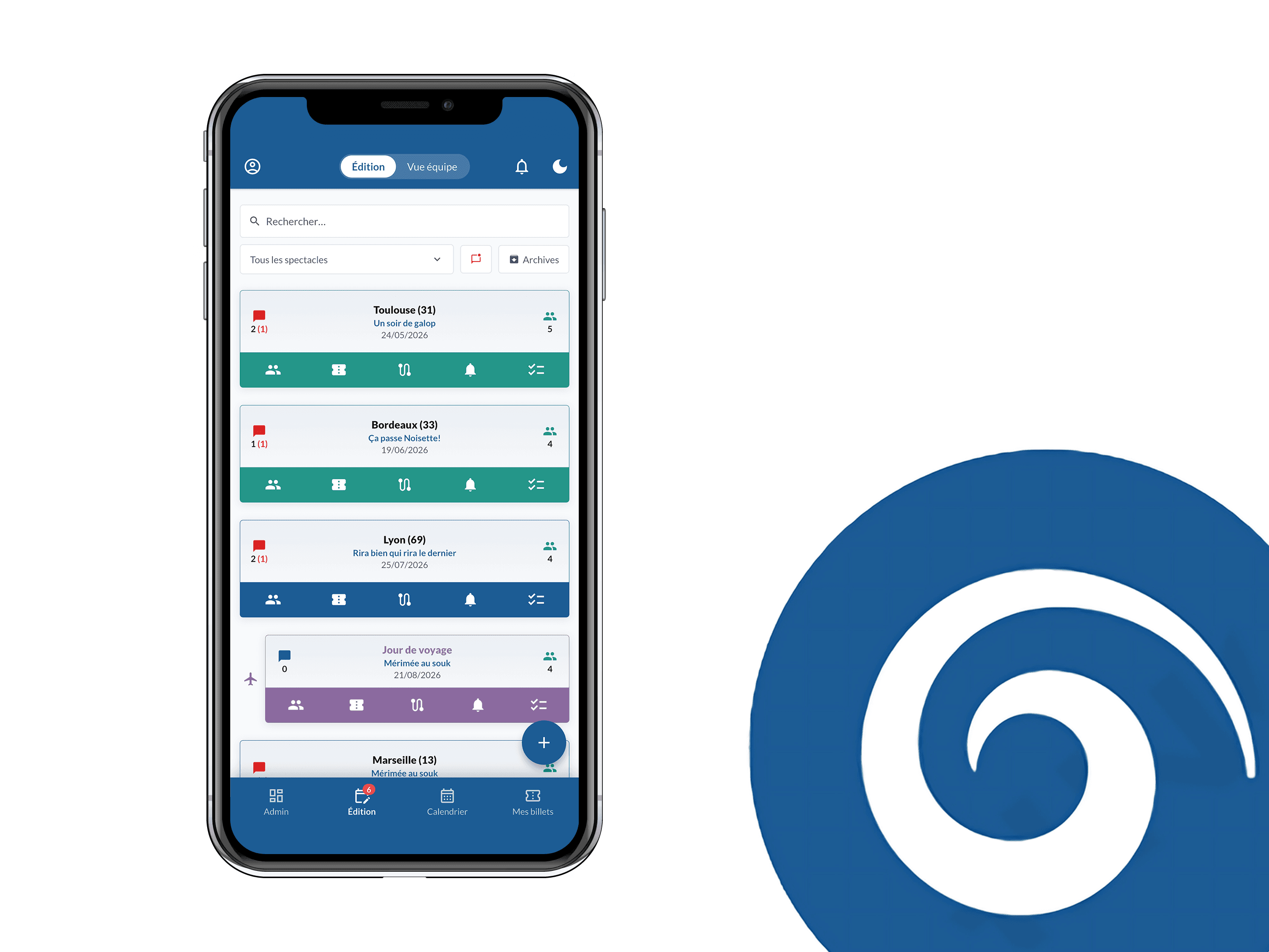 Application mobile OTour — feuille de route en main